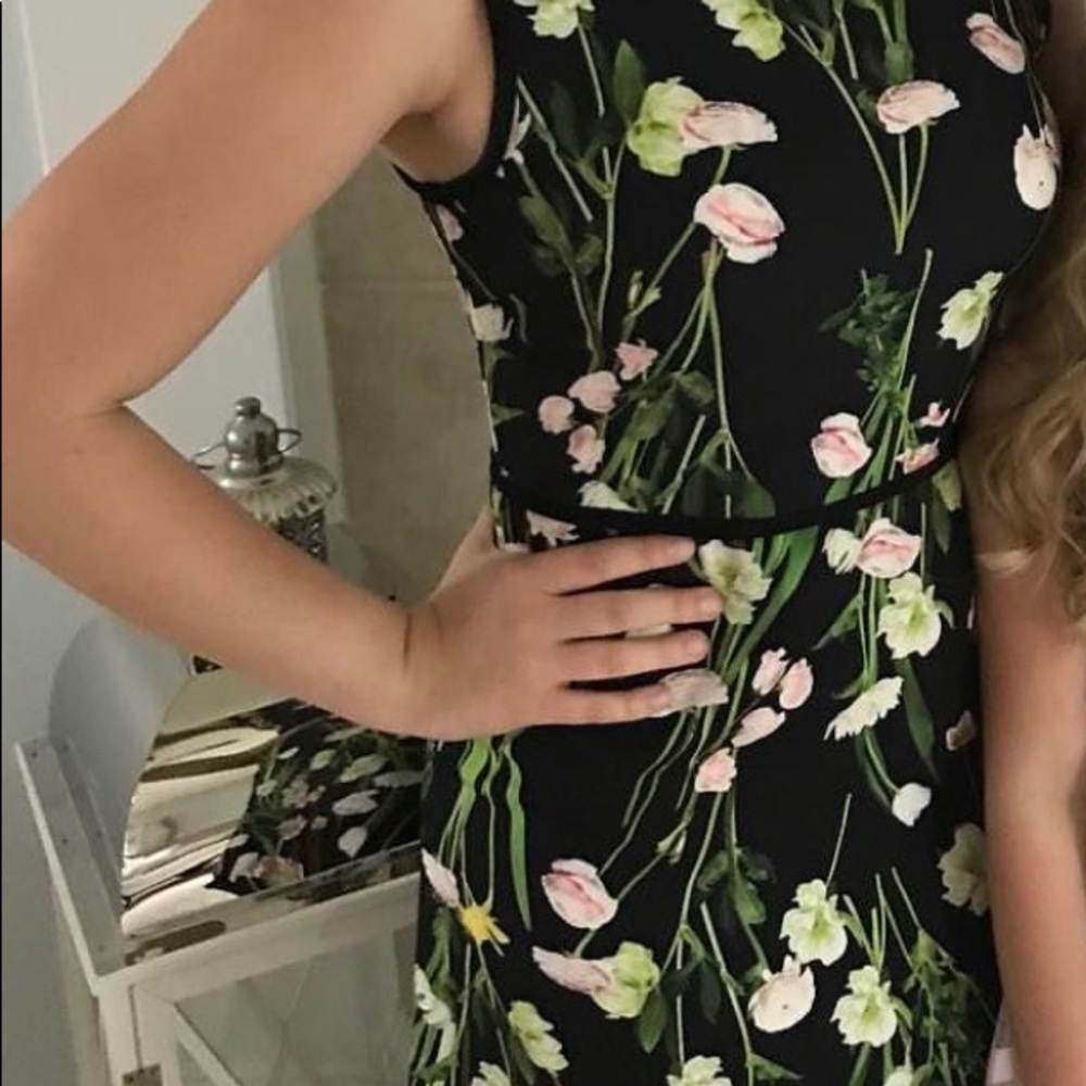 Victoria Beckham Black Floral Bodycon Dress